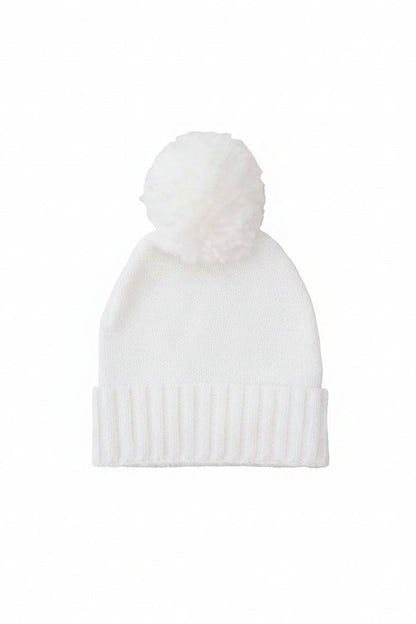 Knit Baby Pom Pom Beanie | Snow