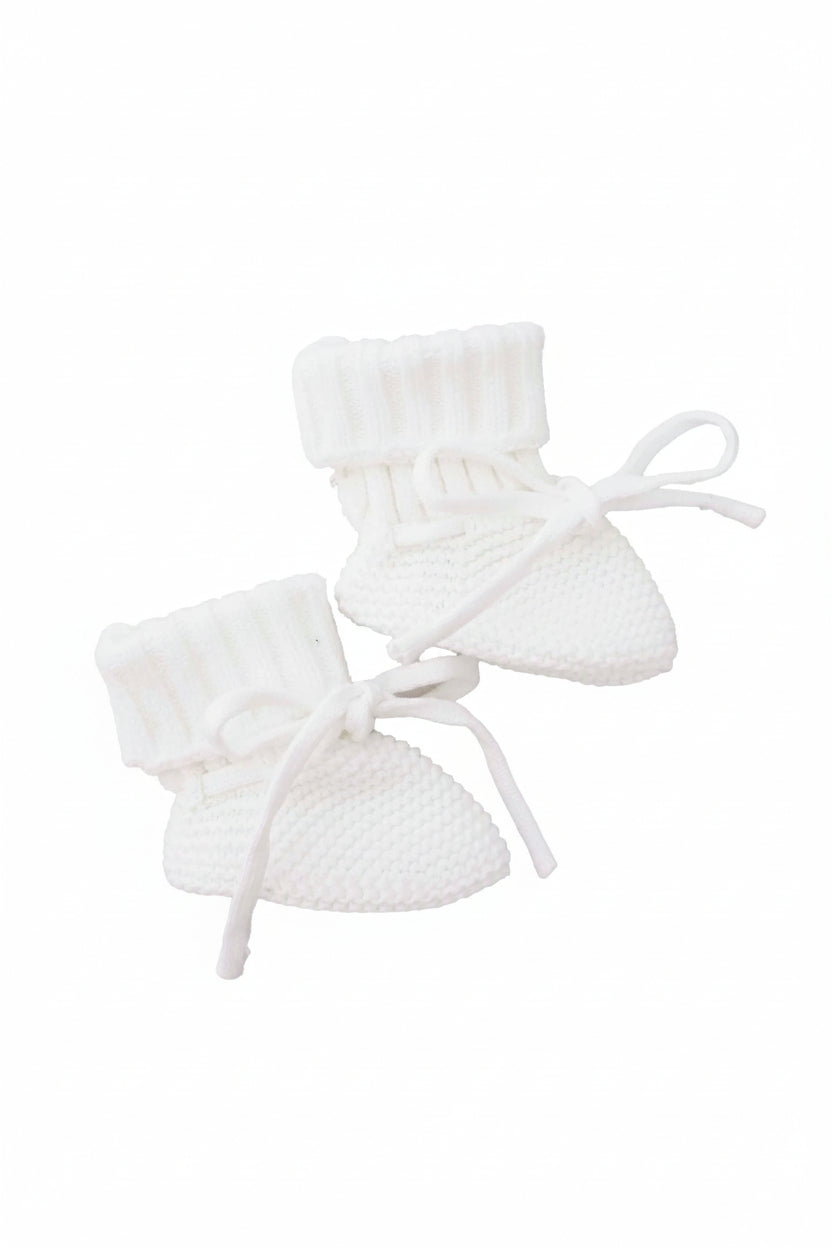Knit Baby Booties | Snow
