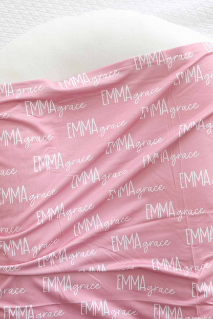 Personalized Baby Name Swaddle Blanket Font Duo | Best Selling Pinks