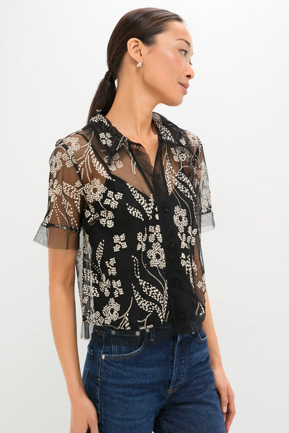 Brocade Floral The Cotillion Top