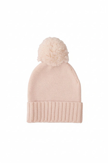 Knit Baby Pom Pom Beanie | Tea Rose