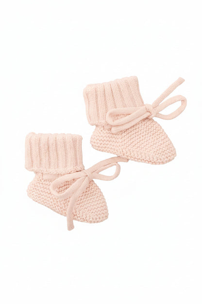 Knit Baby Booties | Tea Rose