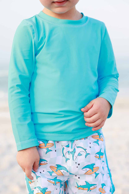 Long Sleeve Rash Guard Shirt | Sharking Blue