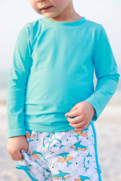 Long Sleeve Rash Guard Shirt | Sharking Blue