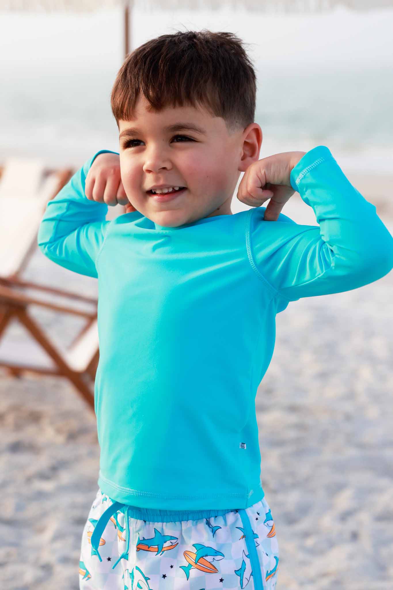 Long Sleeve Rash Guard Shirt | Sharking Blue