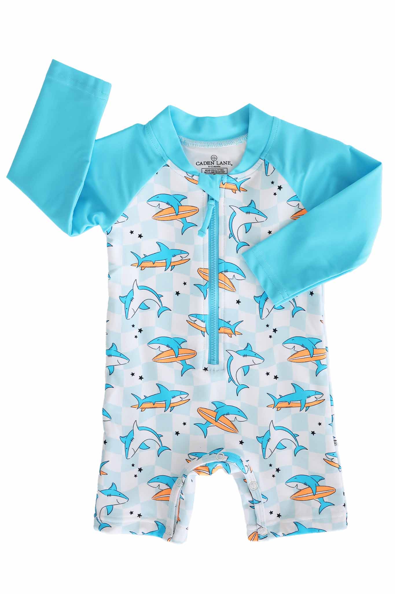Long Sleeve Rash Guard Swim Romper Shortie | Totally Jawsome
