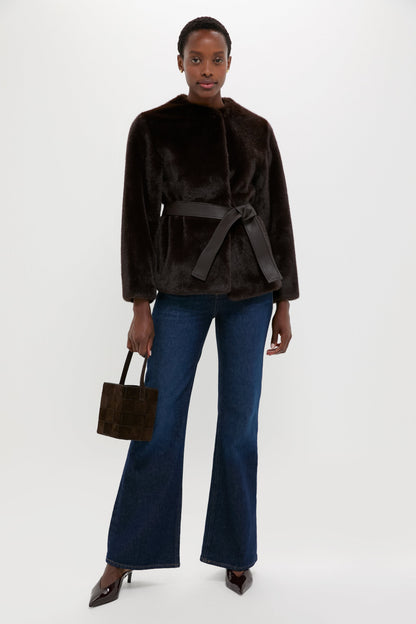 Brun Fabu Fur Wrap Coat