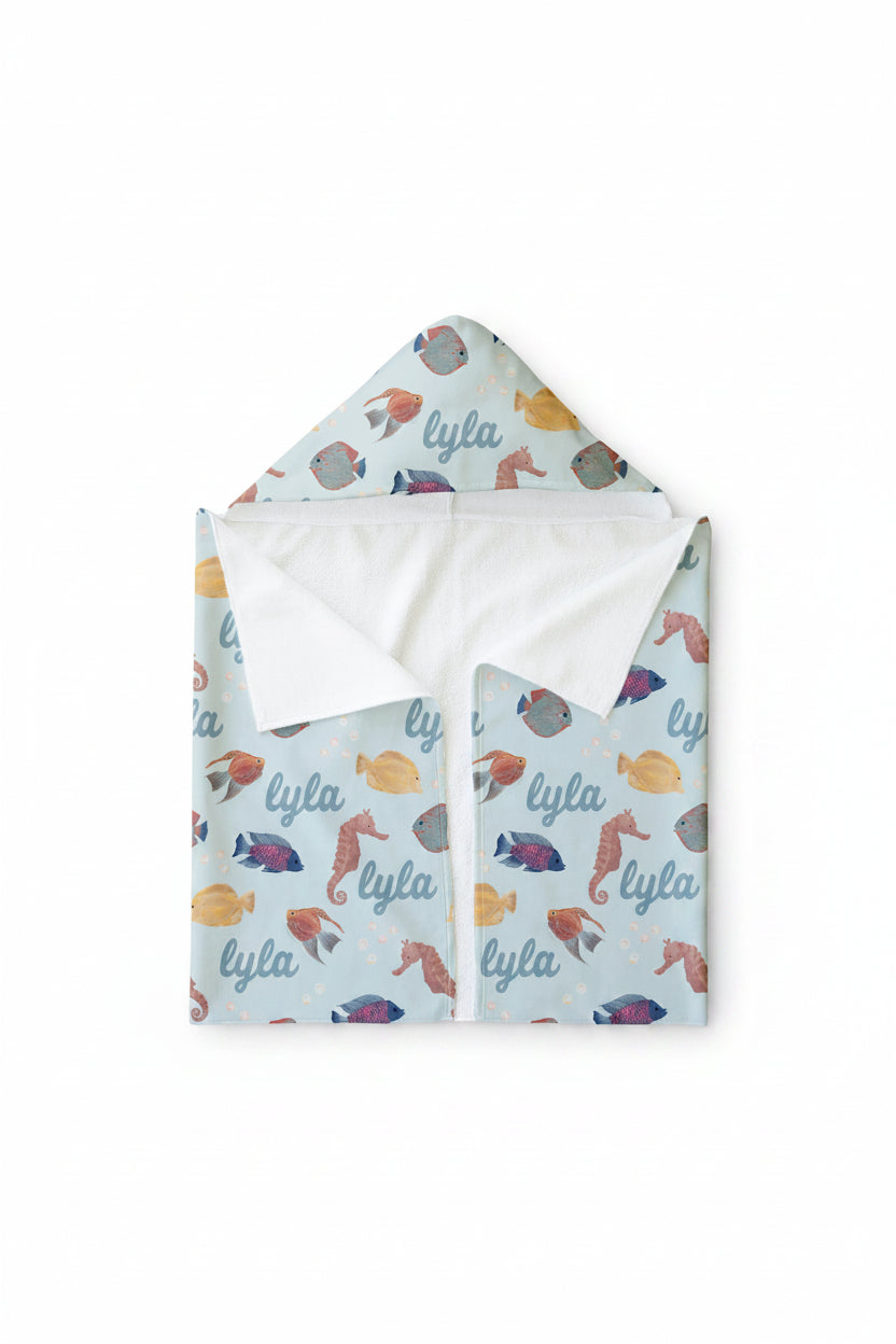 Personalized Hooded Towel | Tropical Fish