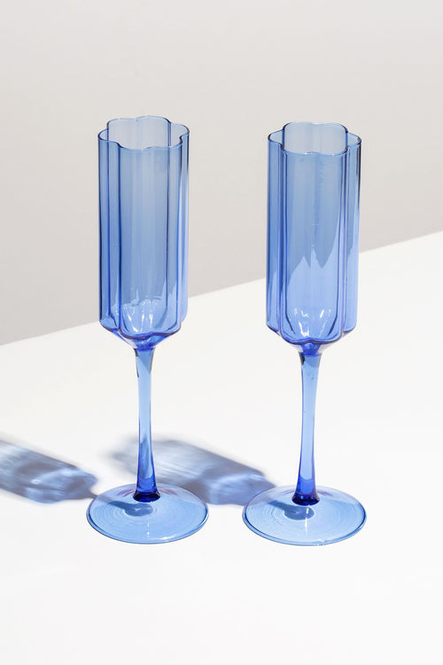 Blue Wave Flutes (Set of 2)
