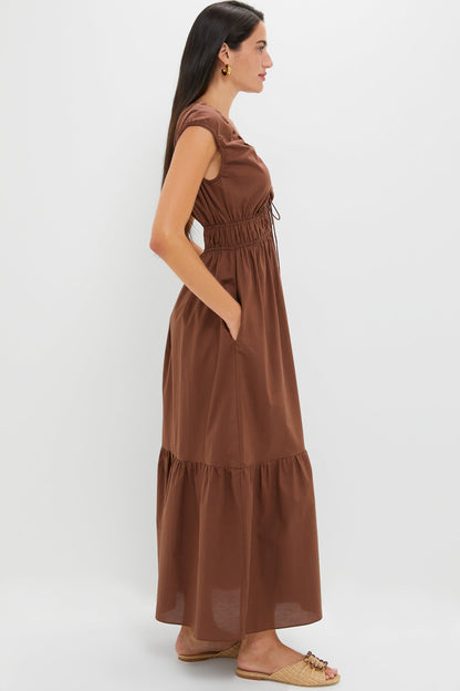 Chestnut Brown Hedda Maxi Dress