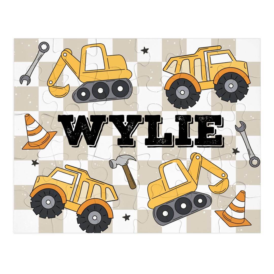 Kids Personalized 30 Piece Puzzle | Under Construction