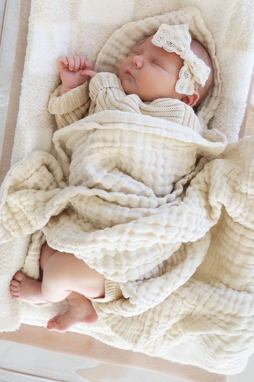 Organic Cotton Gauze Swaddle Blanket | Vanilla