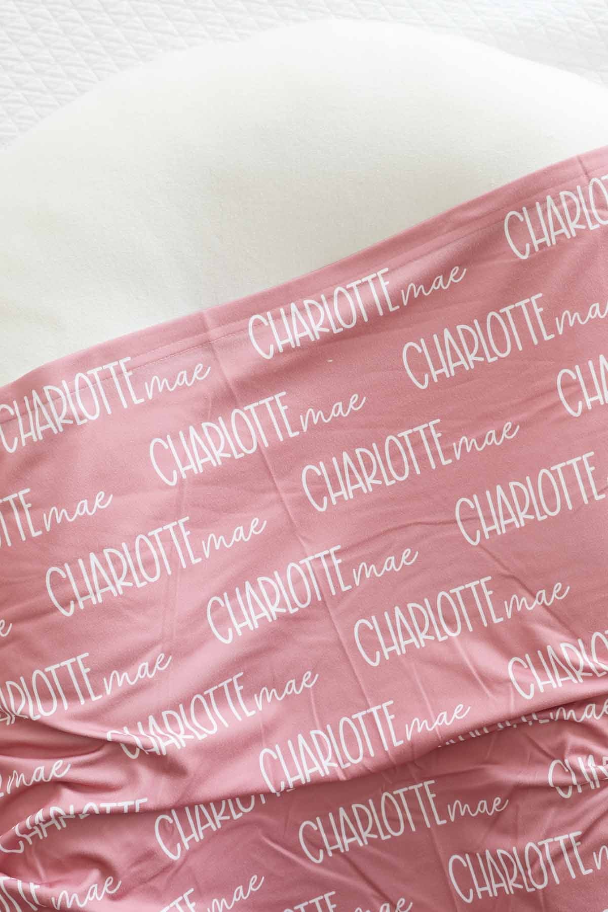 Personalized Baby Name Swaddle Blanket Font Duo | Best Selling Pinks