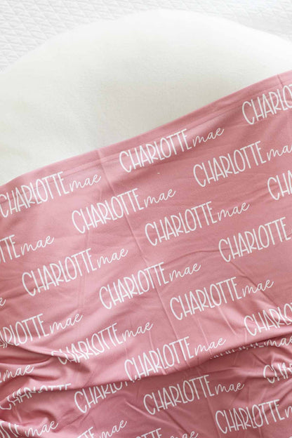 Personalized Baby Name Swaddle Blanket Font Duo | Best Selling Pinks