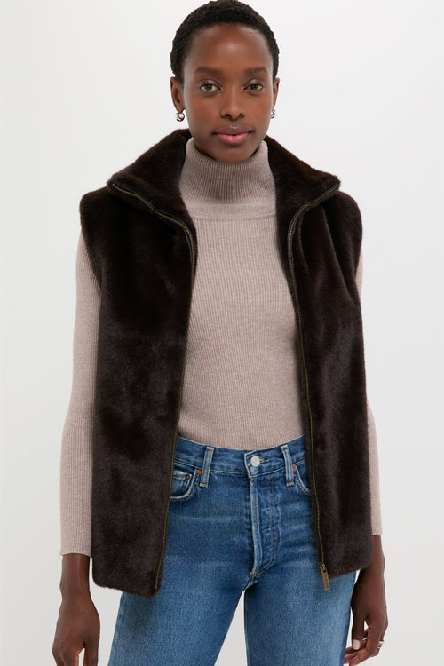 Brun Furo Fur Vest