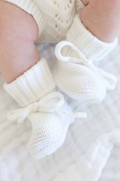 Knit Newborn Bow Booties