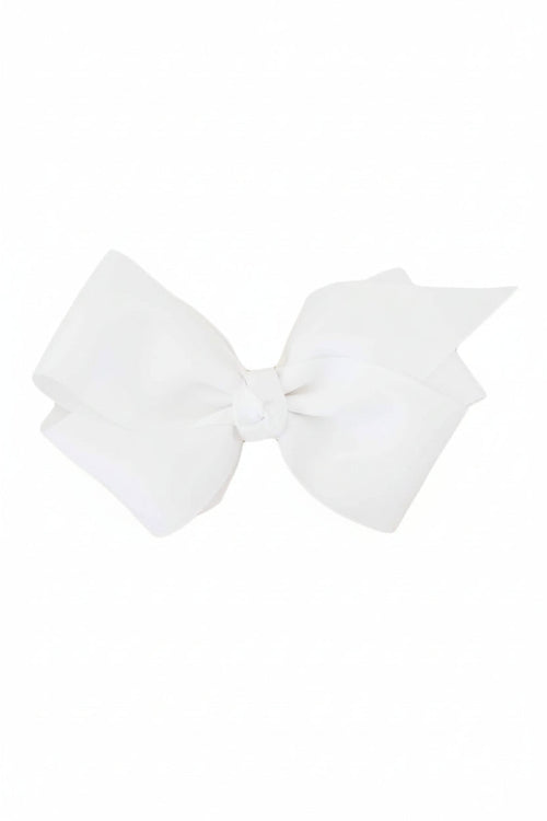Large Ribbon Bow With Clip | White