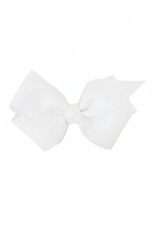 Large Ribbon Bow With Clip | White