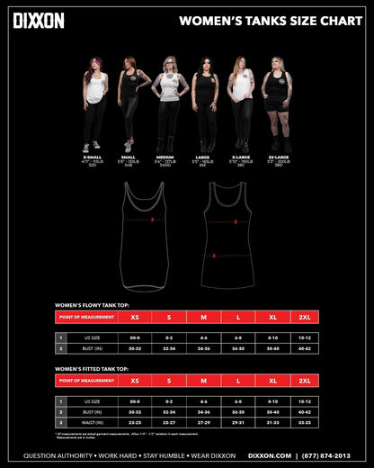 Women's White Block Fitted Tank - Black