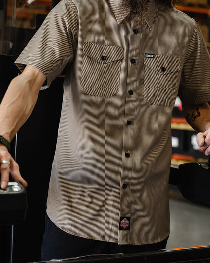 WorkForce Short Sleeve Work Shirt - Khaki & Black