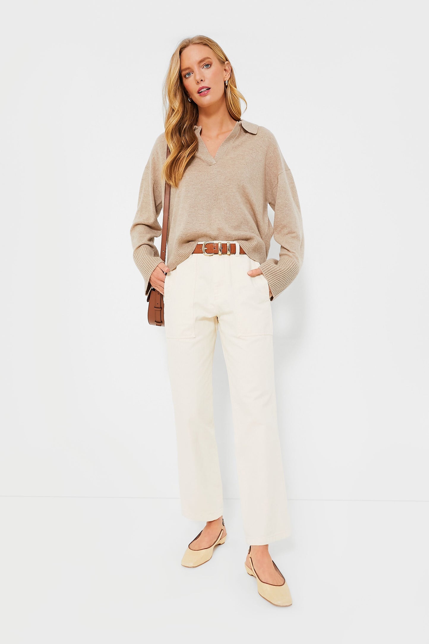 Brown Croc-Embossed Classic Belt