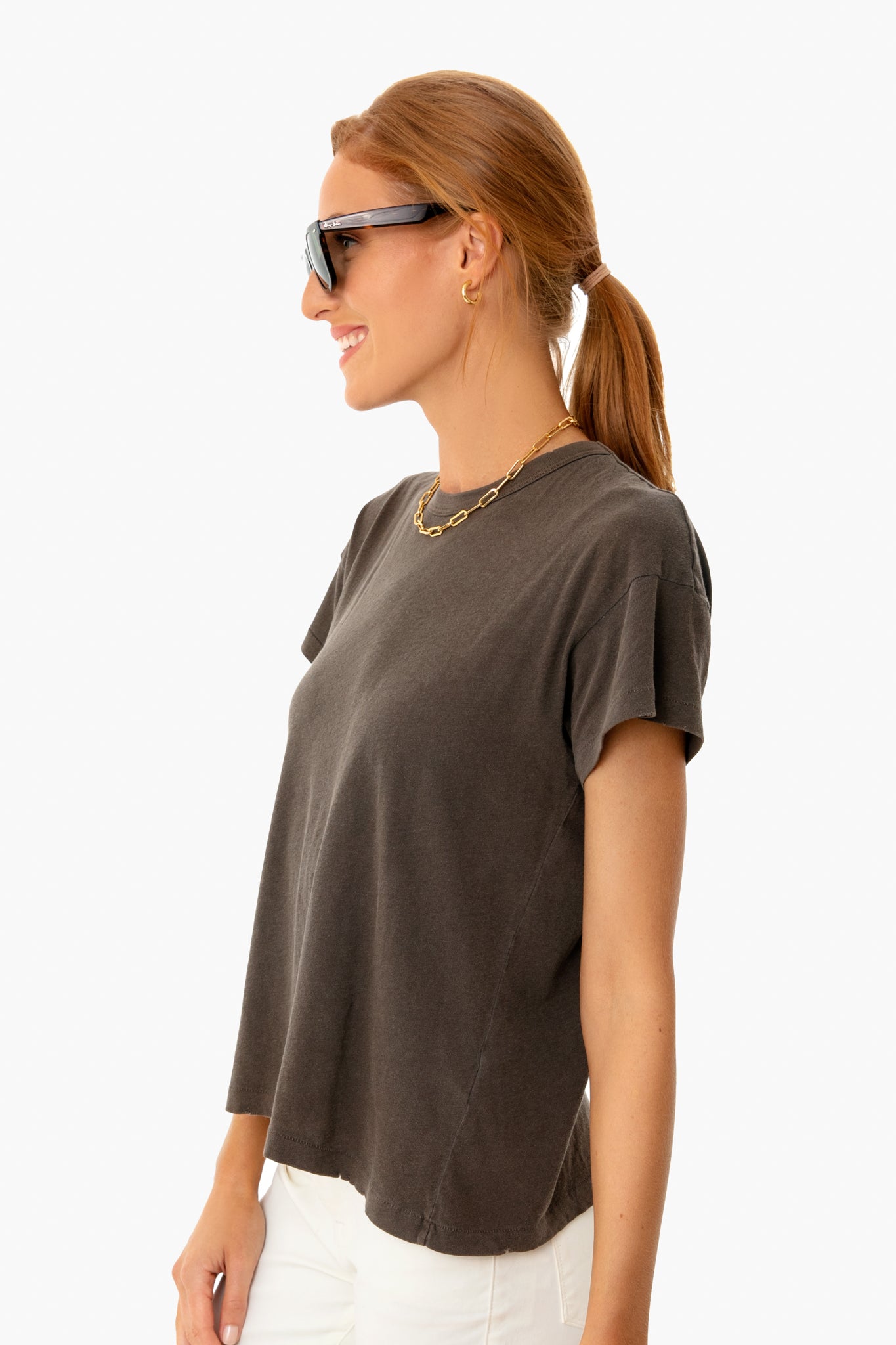 Chestnut Boxy Crew Tee