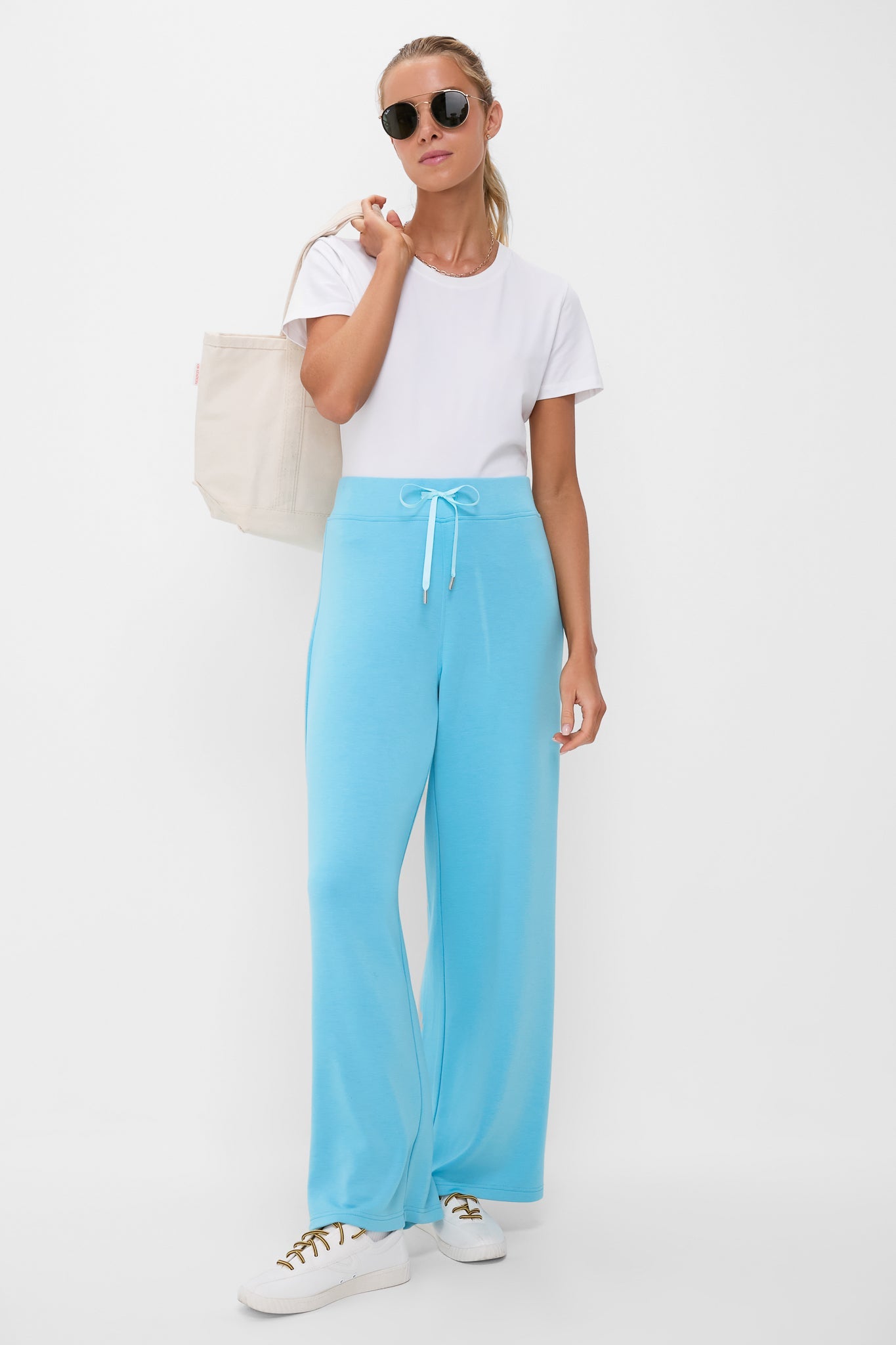 Bright Blue Wide Leg Comfort Stretch Finn Pants