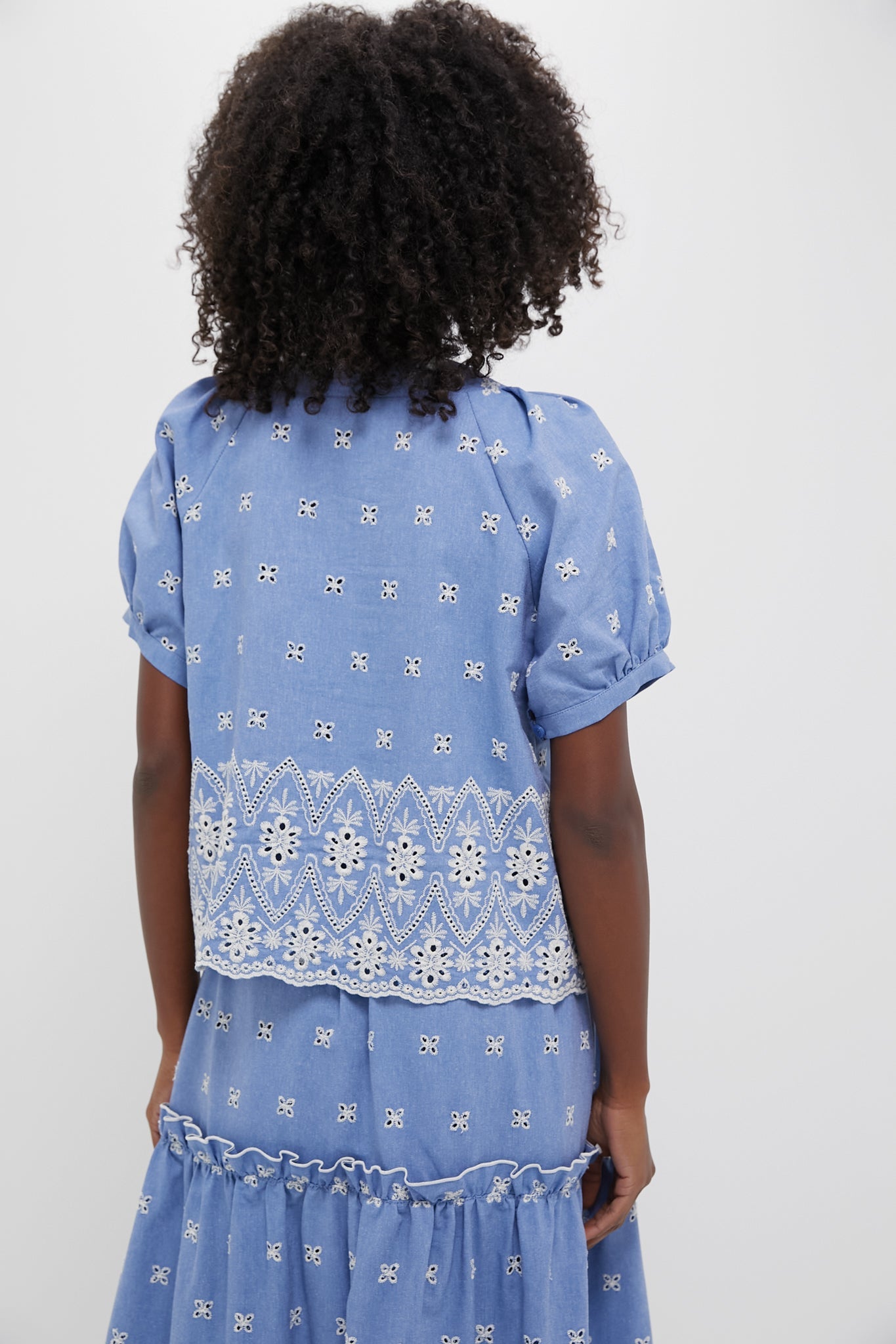 Chambray Embroidered Fontalina Blouse