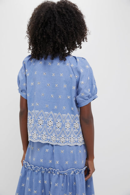 Chambray Embroidered Fontalina Blouse