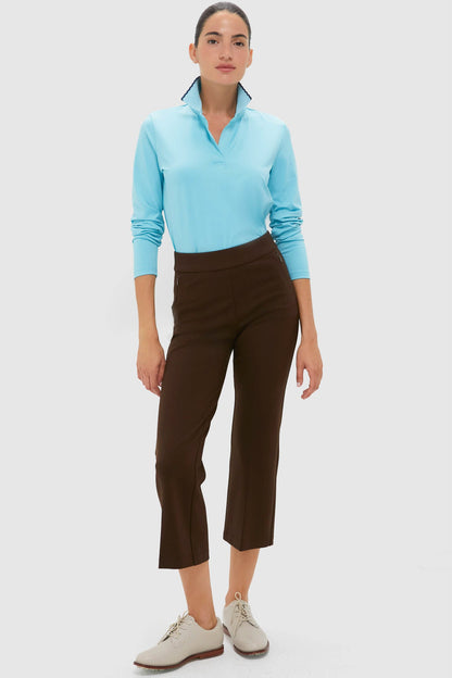 Bright Blue Long Sleeve Performance Jersey Caroline Polo