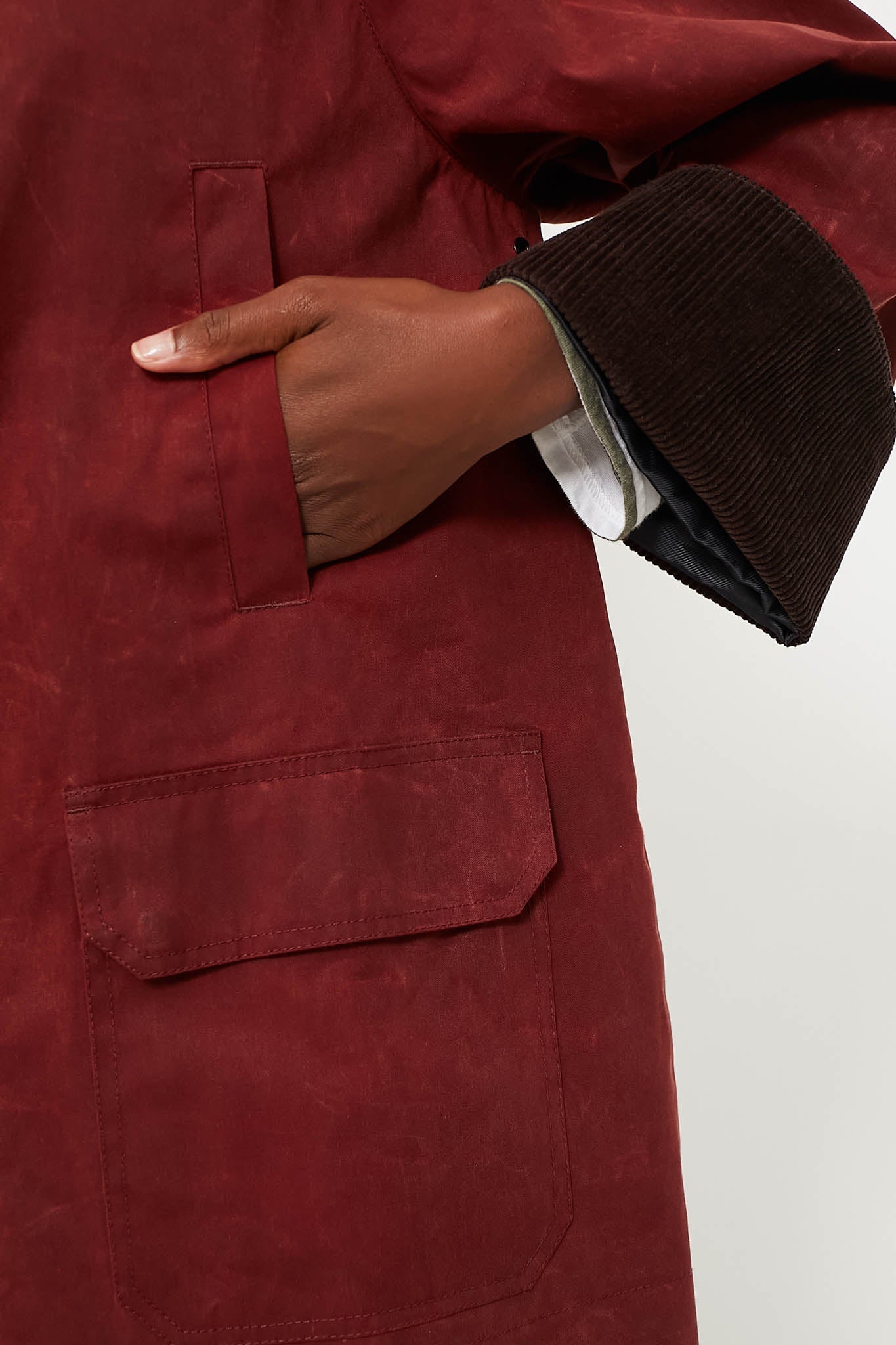 Brick Red Chiltern Street Jacket in Waxed Cotton